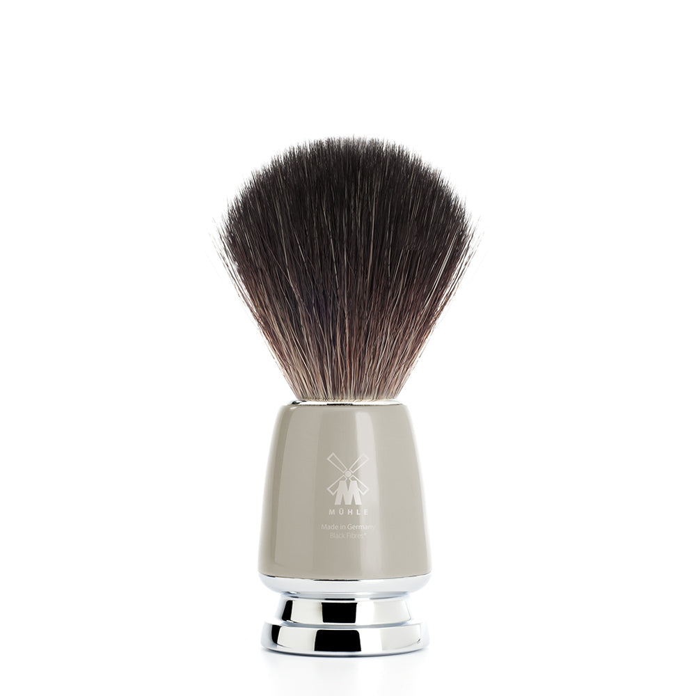 MÜHLE RYTMO Shaving Brush, Black Fibre, Melange Grey