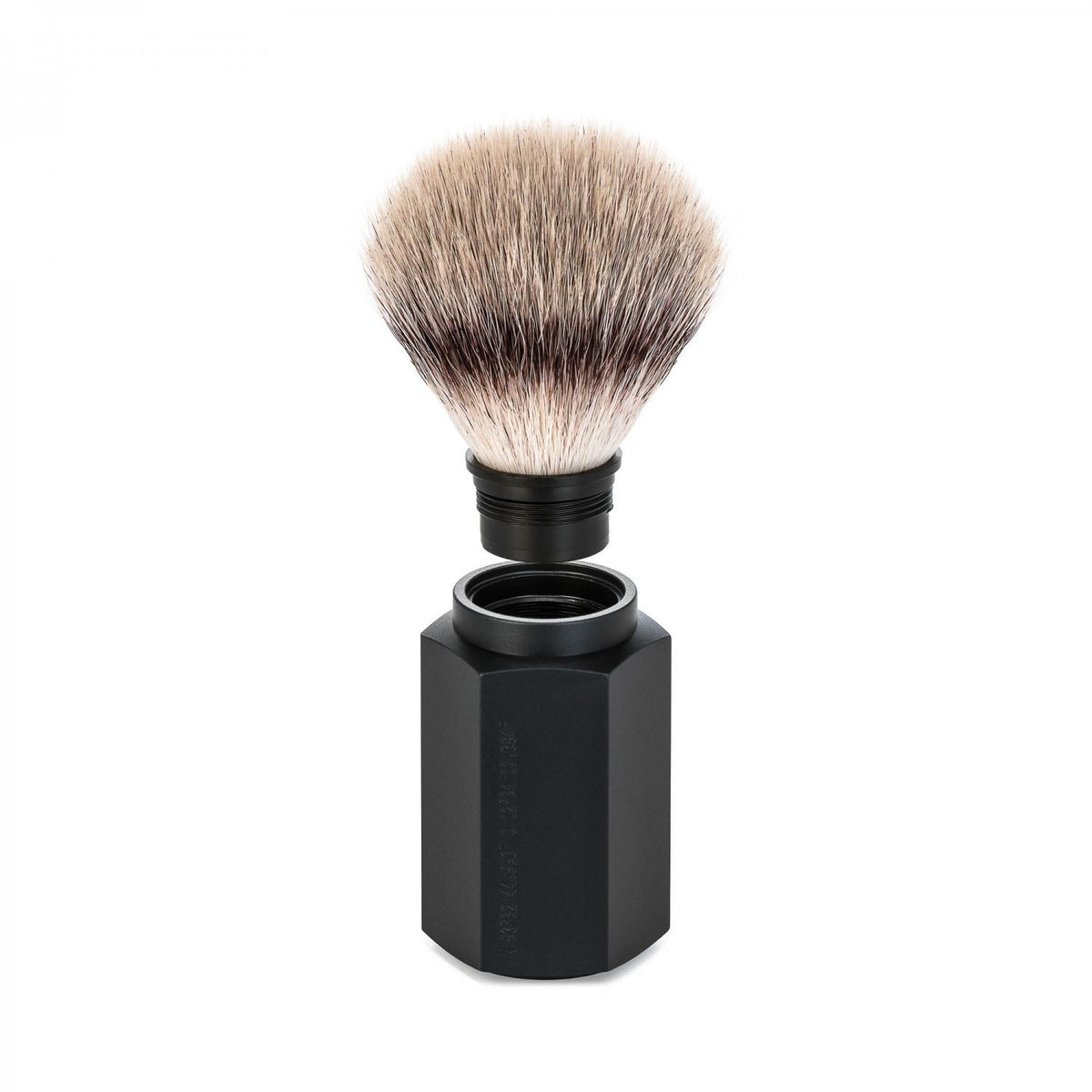 MÜHLE Hexagon Graphite 3-Piece Silvertip Fiber Shaving Set, Shaving Brush