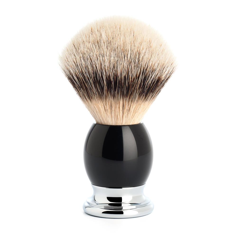 MÜHLE Sophist Black 4-Piece Silvertip Badger & Safety Razor Shaving Set, Silvertip Badger Shaving Brush