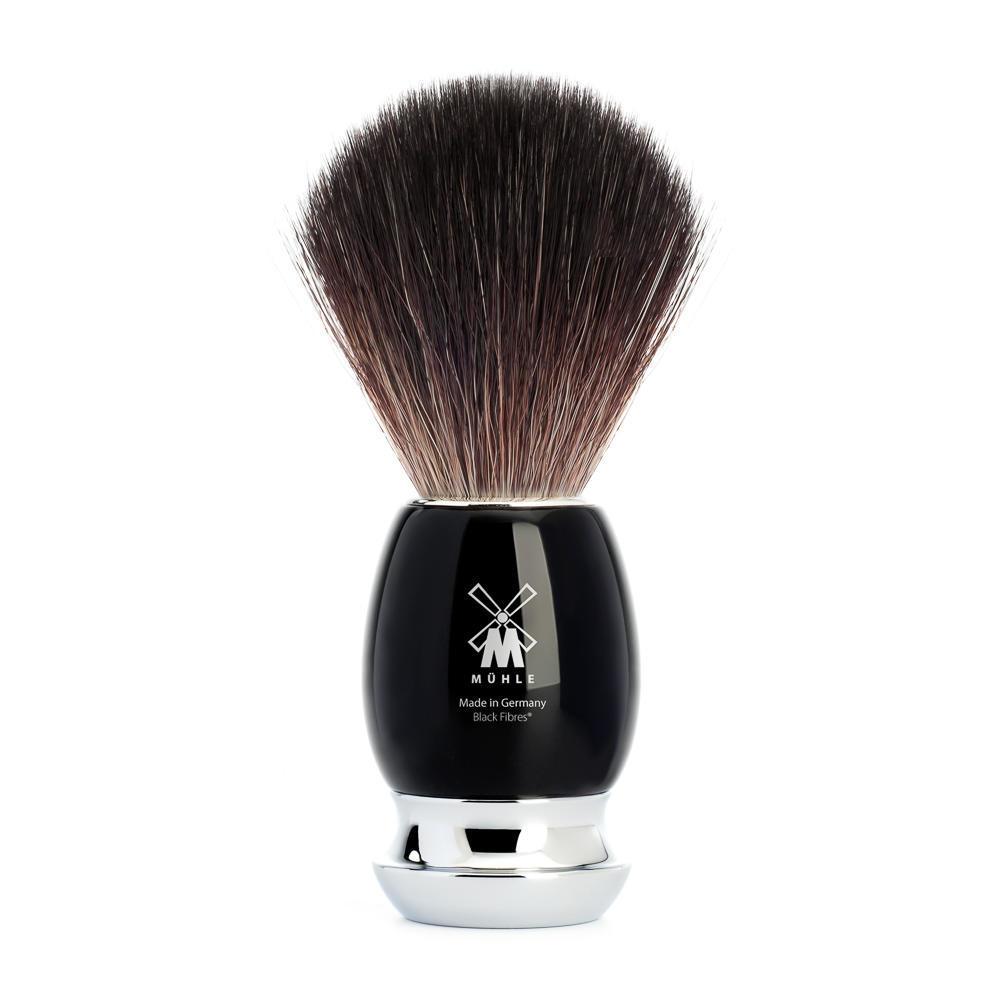 MÜHLE Vivo Black Resin 4-Piece Black Fiber &amp; Fusion Shaving Set, Shaving Brush