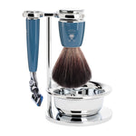 MÜHLE RYTMO Petrol Blue 4 Pc. Black Fibre / Fusion Shaving Set