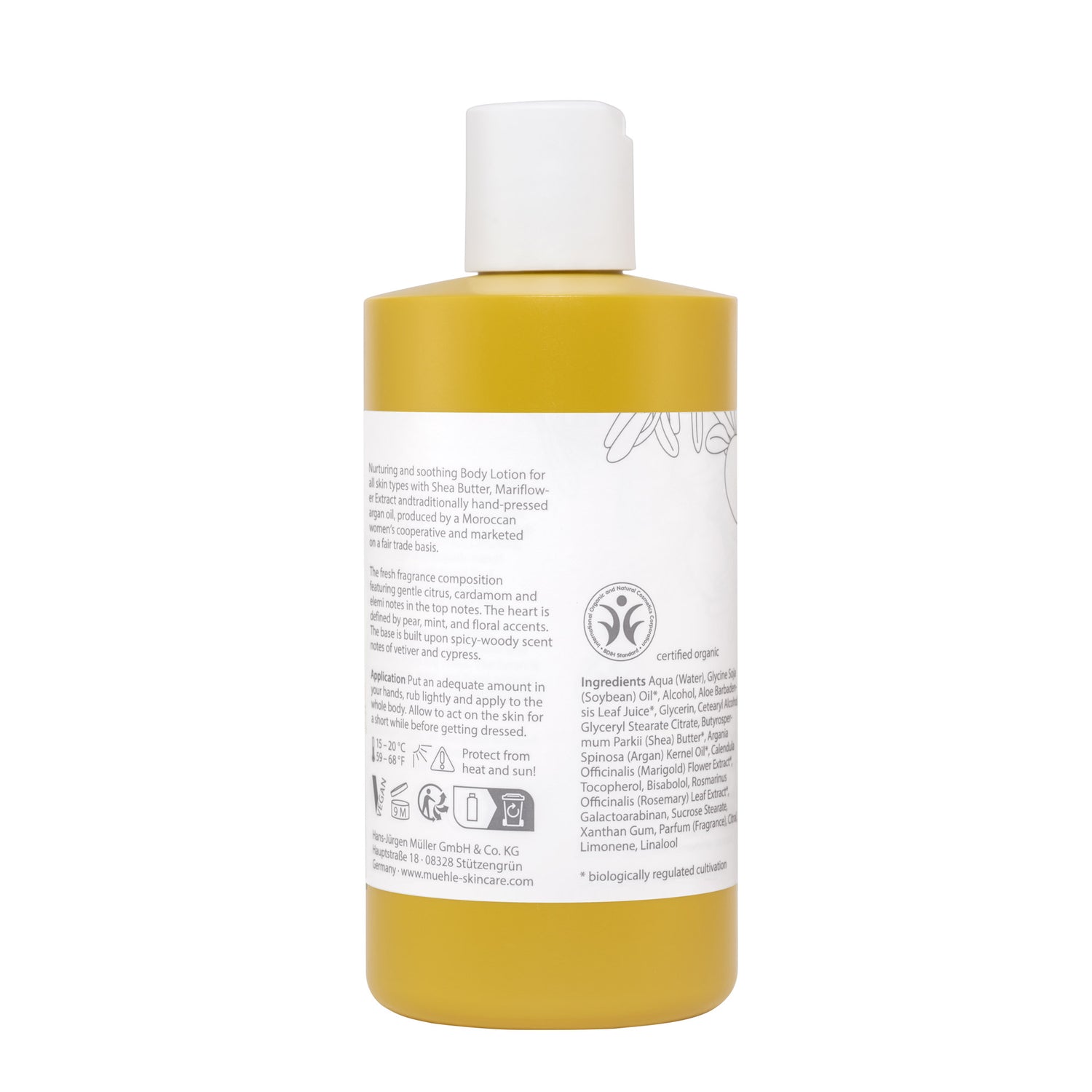 MÜHLE Organic Body Lotion, Back