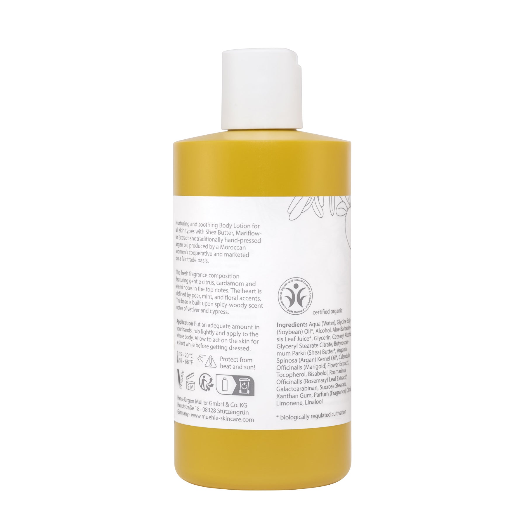 MÜHLE Organic Body Lotion, Back