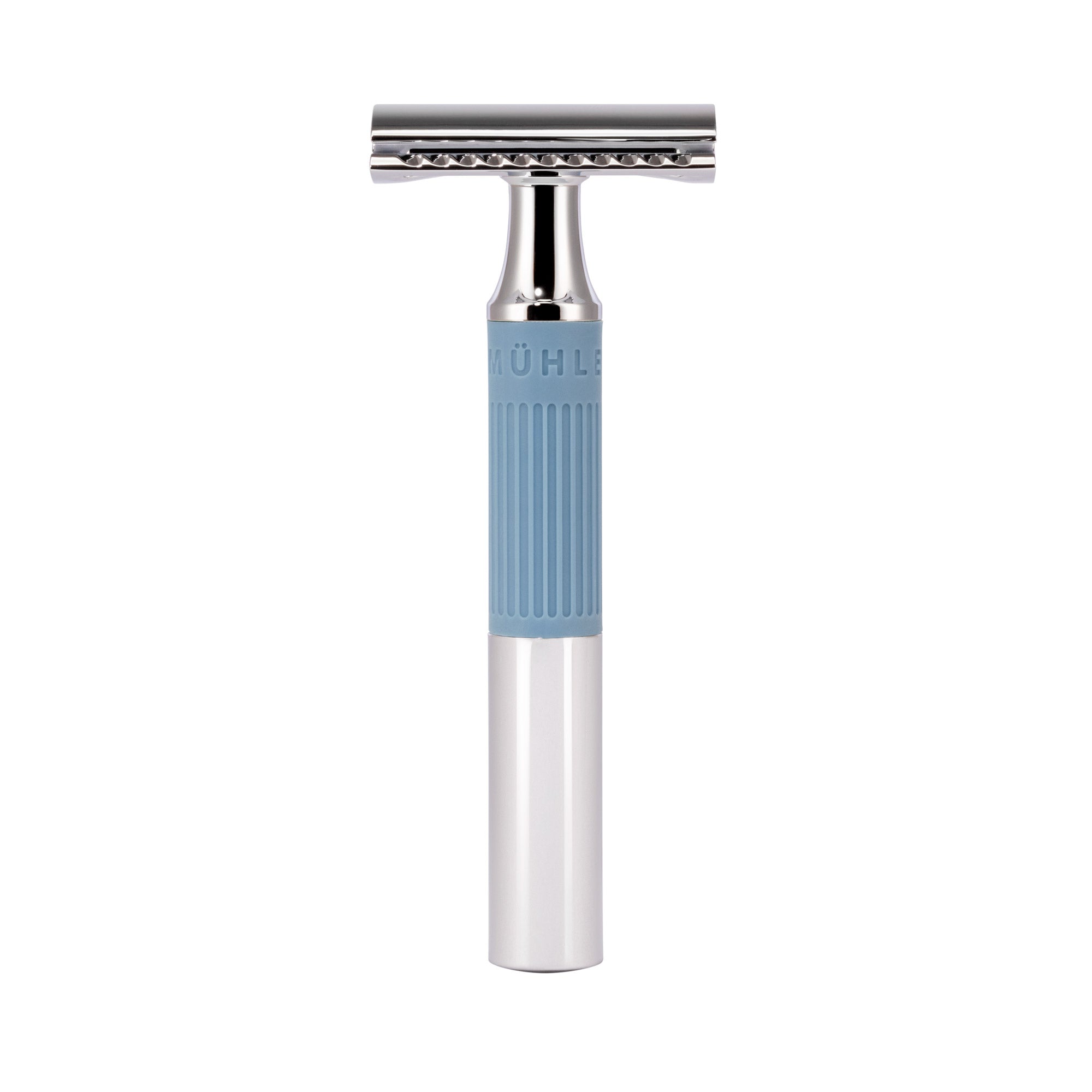 MÜHLE NEO Safety Razor, Closed Comb, Glacier Blue – MUHLE SHAVING