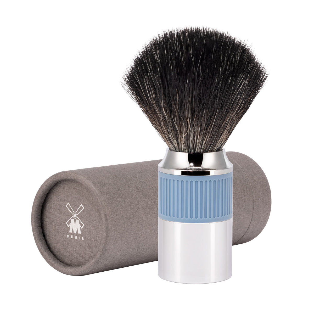 MÜHLE NEO Shaving Brush, Black Fibre, Glacier Blue