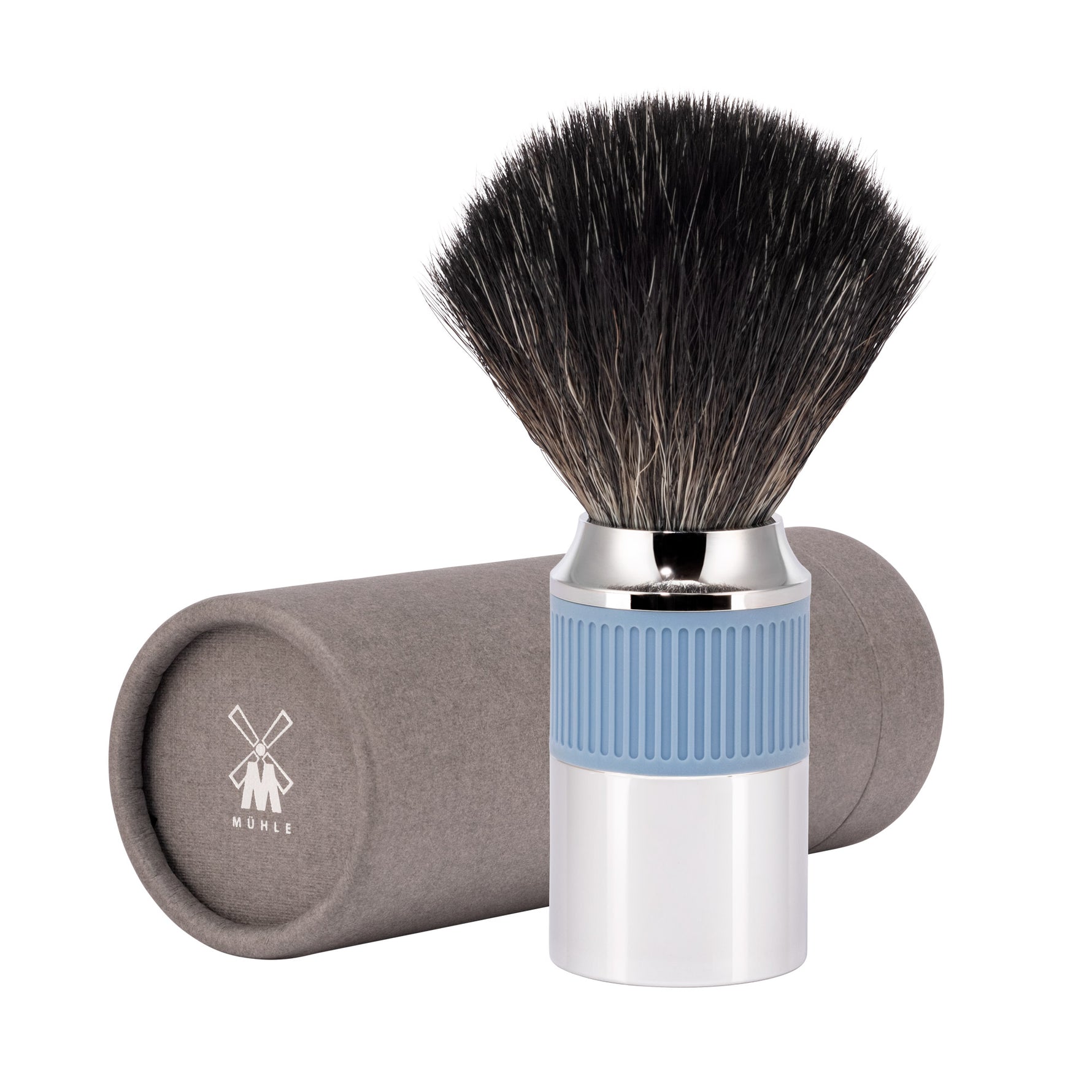 MÜHLE NEO Shaving Brush, Black Fibre, Glacier Blue