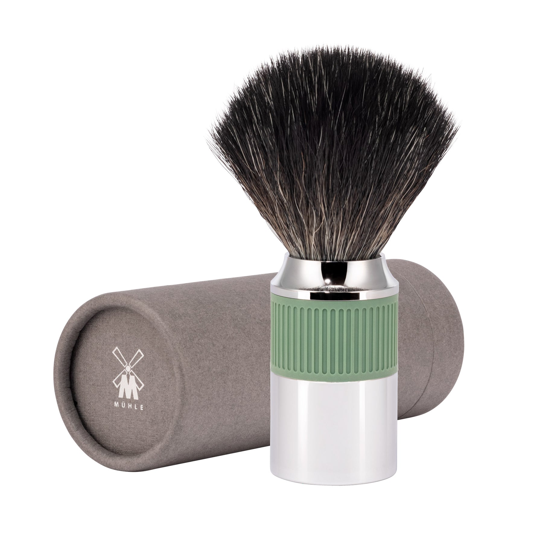 MÜHLE NEO Shaving Brush, Black Fibre, Salvia Green