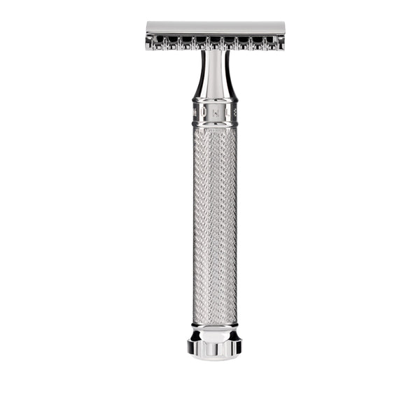 Traditional Chrome 'Twist' Safety Razor - Open Comb | MÜHLE