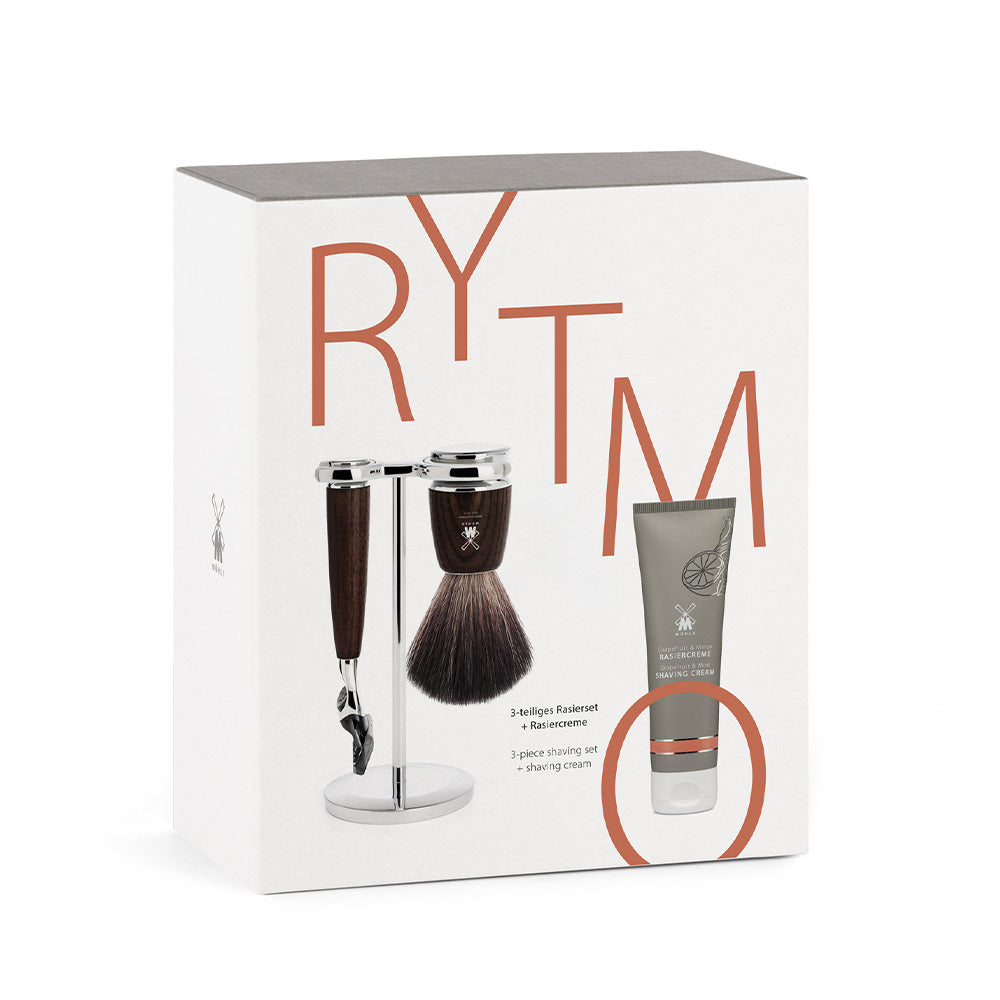 MUHLE RYTMO Gift Set, Shaving set made from walnut wood.