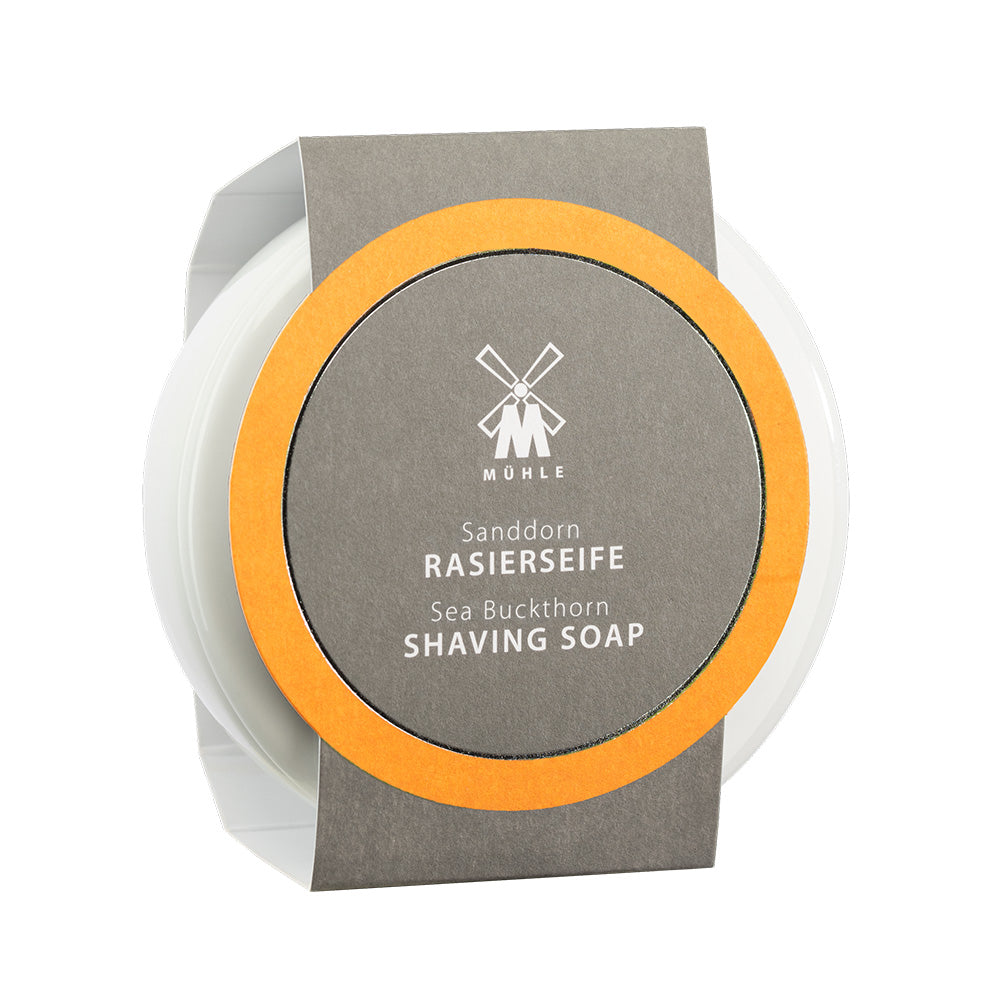 MÜHLE Porcelain Dish With Sea Buckthorn Shaving Soap, In package