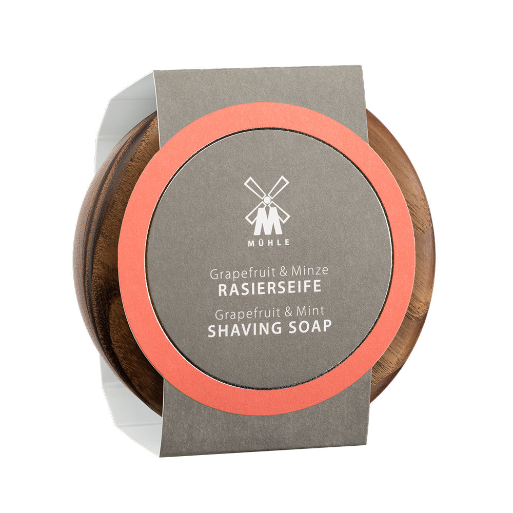 MÜHLE Grapefruit &amp; Mint Shaving Soap in Steamed Ash Bowl- Packaging Main