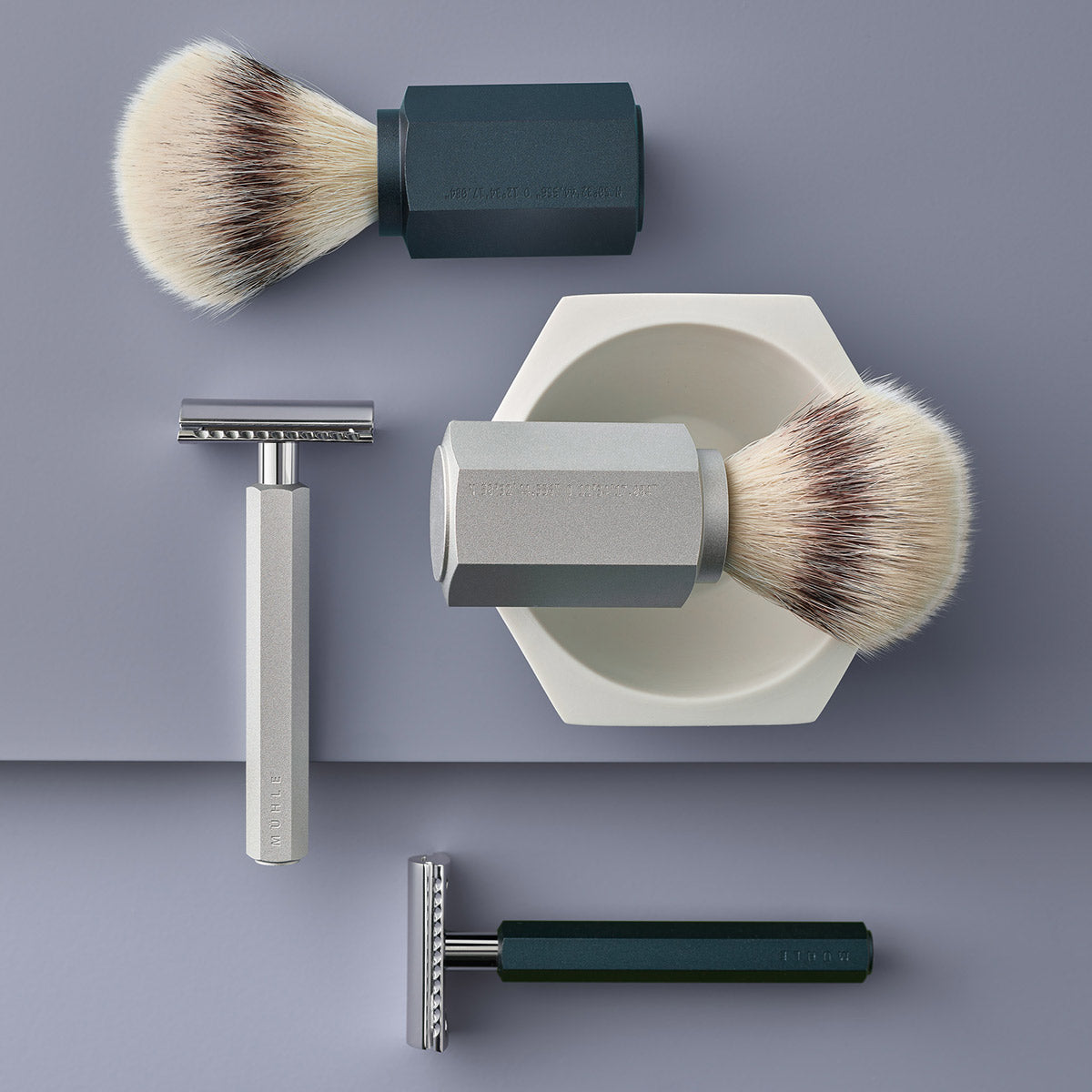 MÜHLE HEXAGON Safety Razors, Shaving Brushes & Bowl