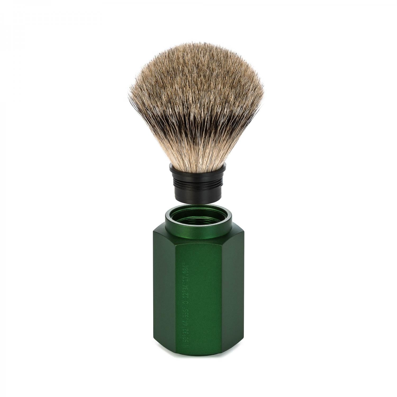 MÜHLE Hexagon Forest 3-Piece Silvertip Badger Shaving Set, Shaving Brush