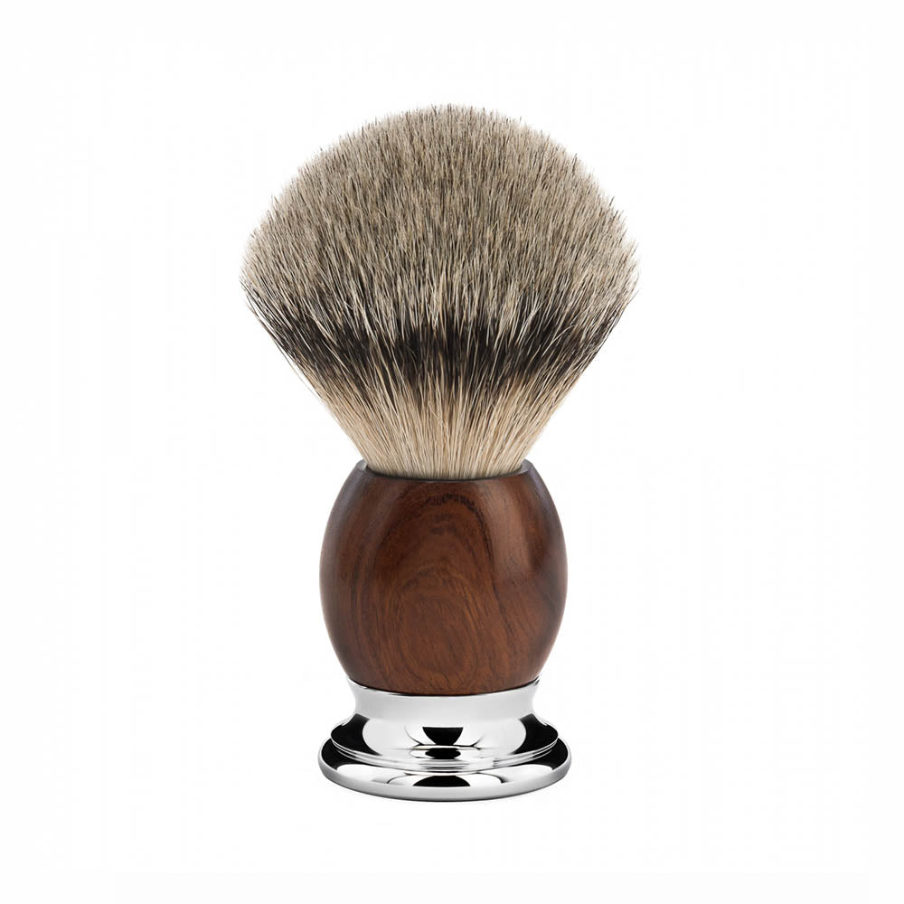 MÜHLE Sophist Ironwood &amp; Chrome Silvertip Badger Shaving Brush