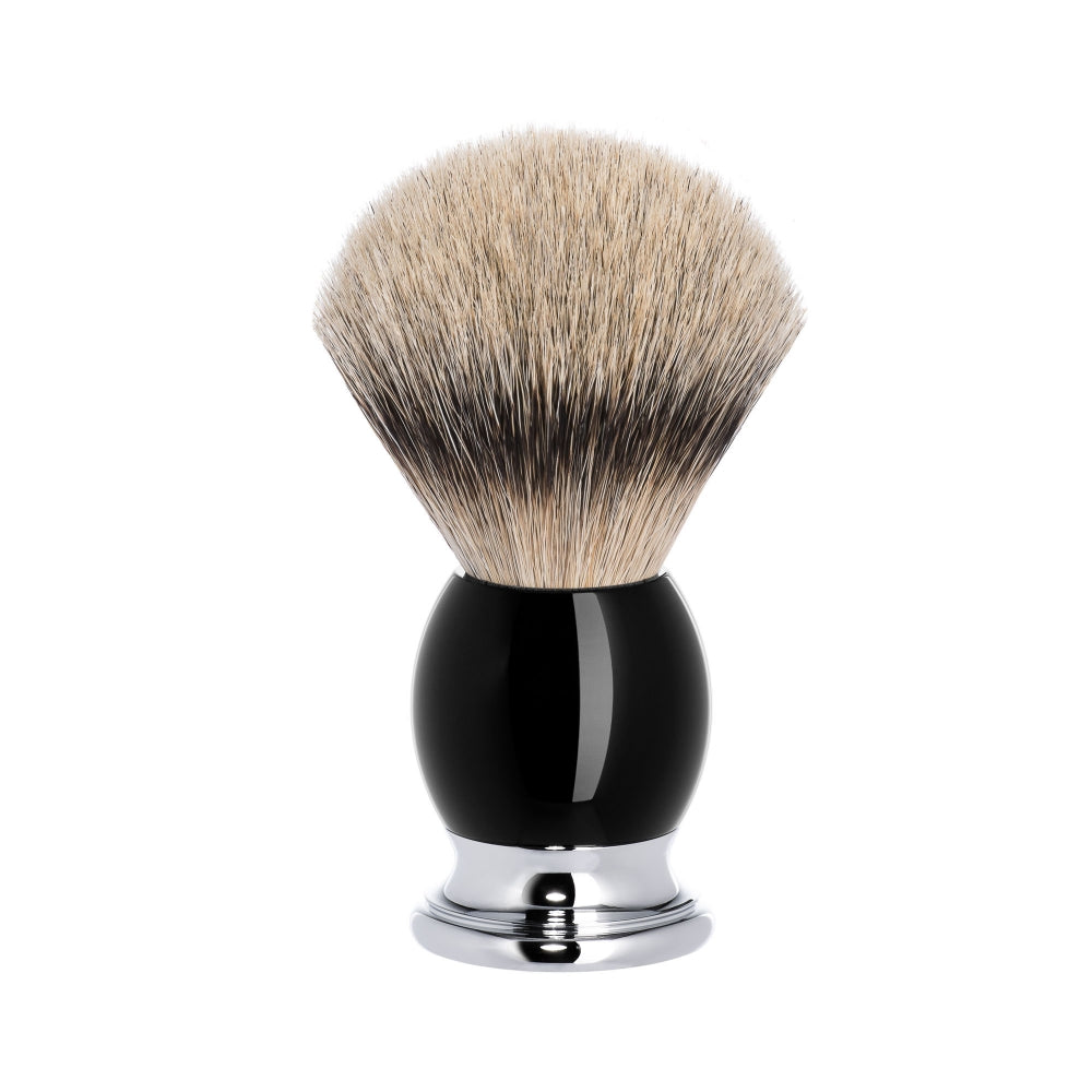 MÜHLE Sophist Black &amp; Chrome Silvertip Badger Shaving Brush