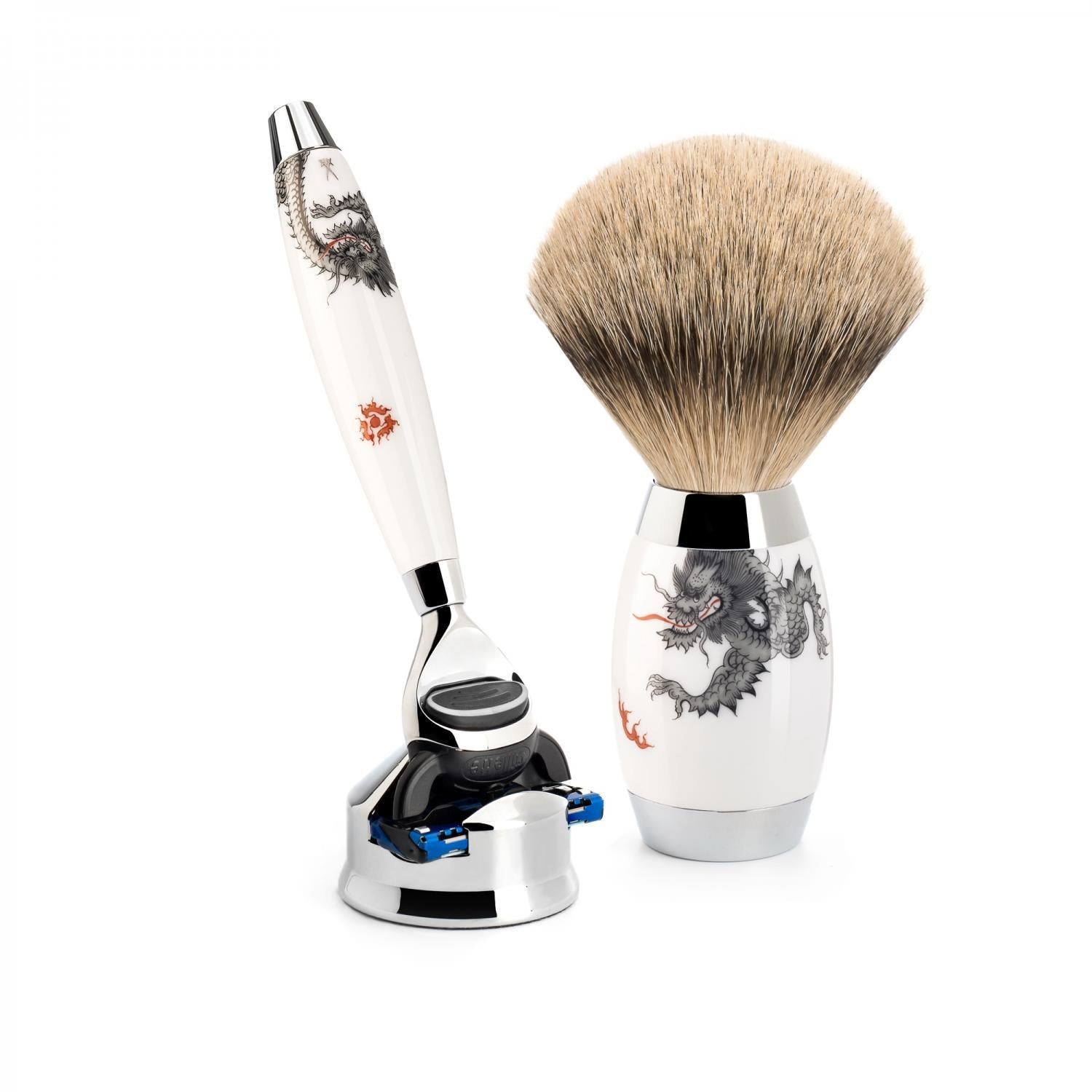 MÜHLE Meissen 3-Piece Silvertip Badger & Fusion Set