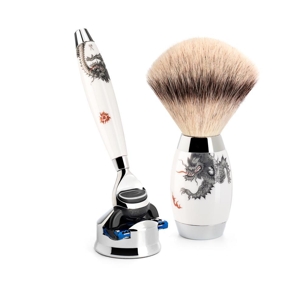 MÜHLE RYTMO Pure Badger Brocha de afeitar | Mango de resina al vapor de  alta calidad con detalles cromados | Accesorio de afeitado de lujo para