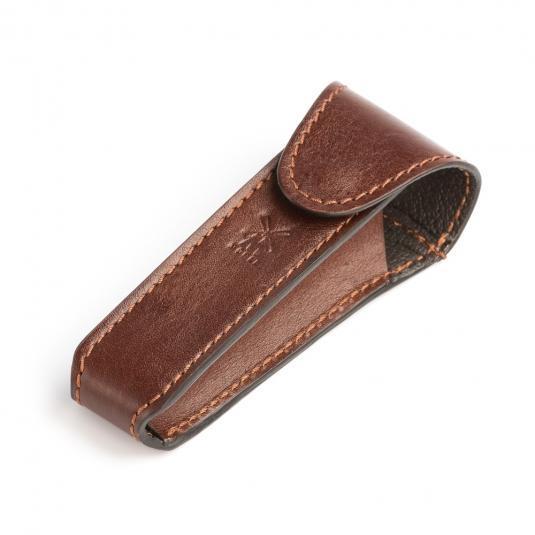 MÜHLE Brown Leather Safety Razor Travel Pouch