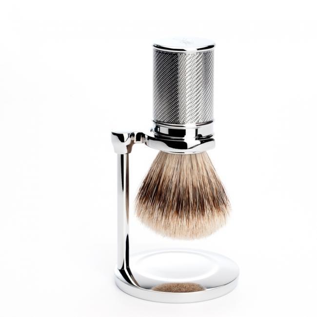 MÜHLE Traditional Chrome Shaving Brush Stand, With Brush