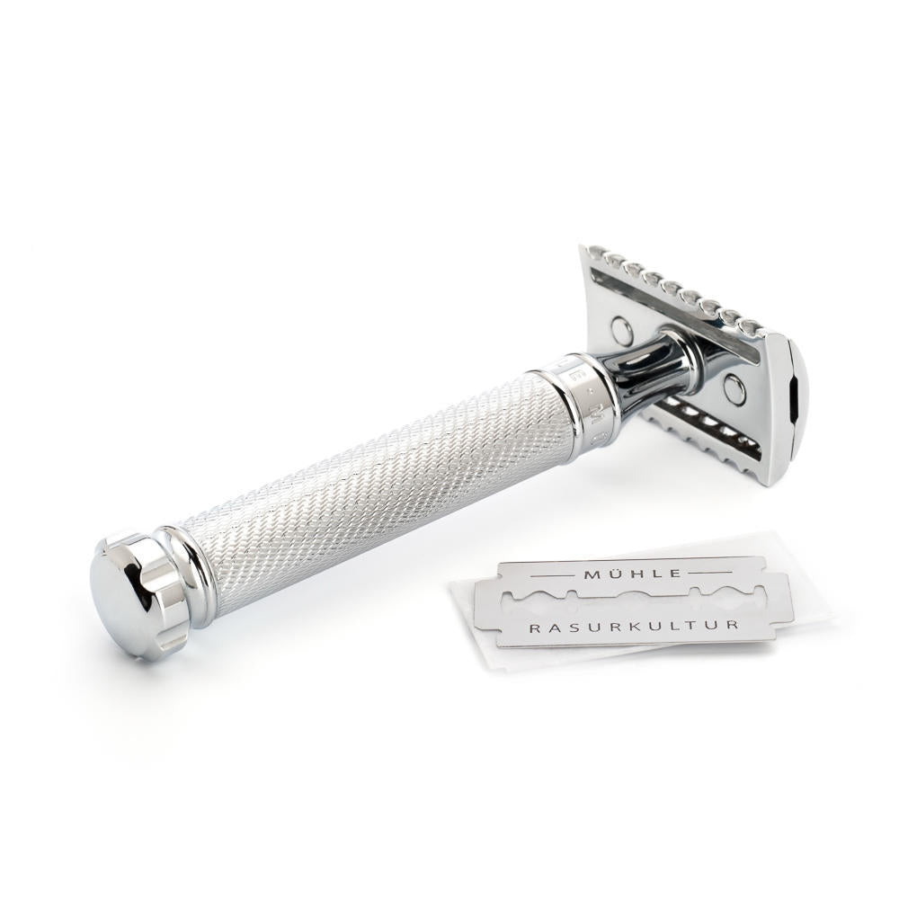 MÜHLE Traditional Chrome 'Twist' Safety Razor - Open Comb, Alternate View