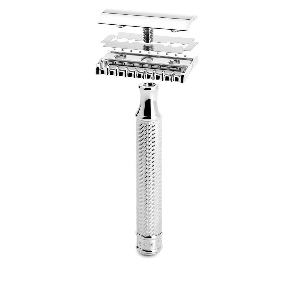 MÜHLE Traditional Chrome Safety Razor - Open Comb, Details