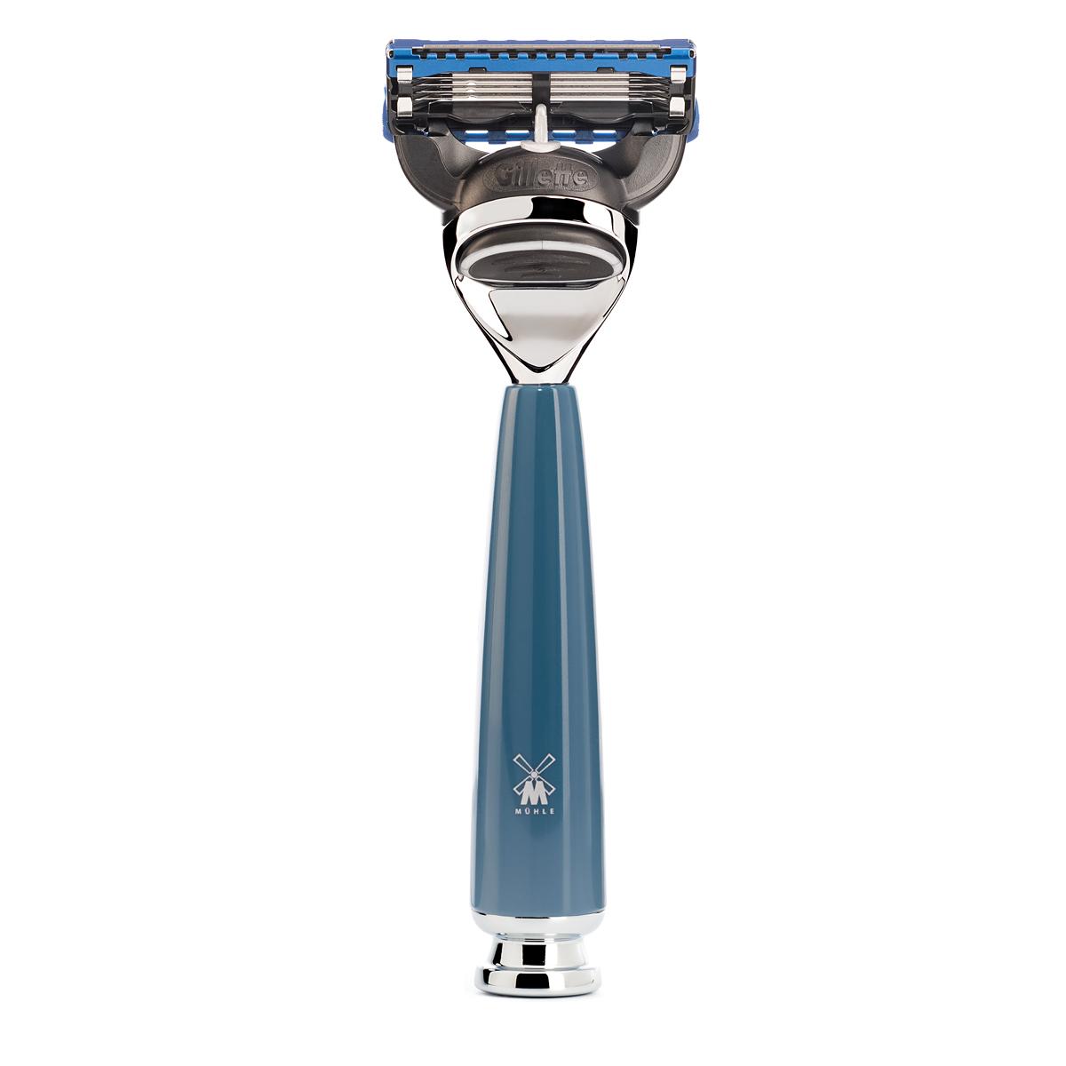 MÜHLE RYTMO 4 Pc. Shaving Set, Black Fibre Brush & Gillette® Fusion™ Razor, Petrol