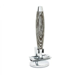 MÜHLE Edition Ancient Oak & Silver 3-Piece Silvertip Badger & Safety Razor Shaving Set, Stand and Razor