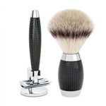 MÜHLE Edition Carbon 3-Piece Silvertip Fiber & Safety Razor Shaving Set