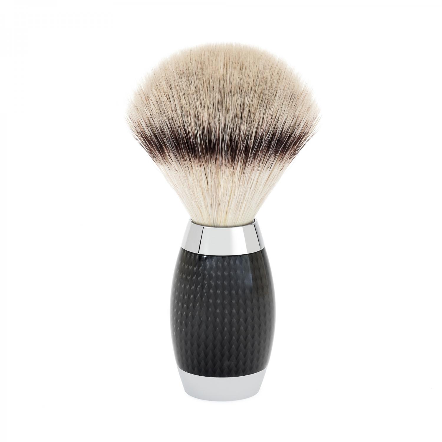 MÜHLE Edition Carbon 3-Piece Silvertip Fiber & Safety Razor Set de afeitado, Brocha de afeitar