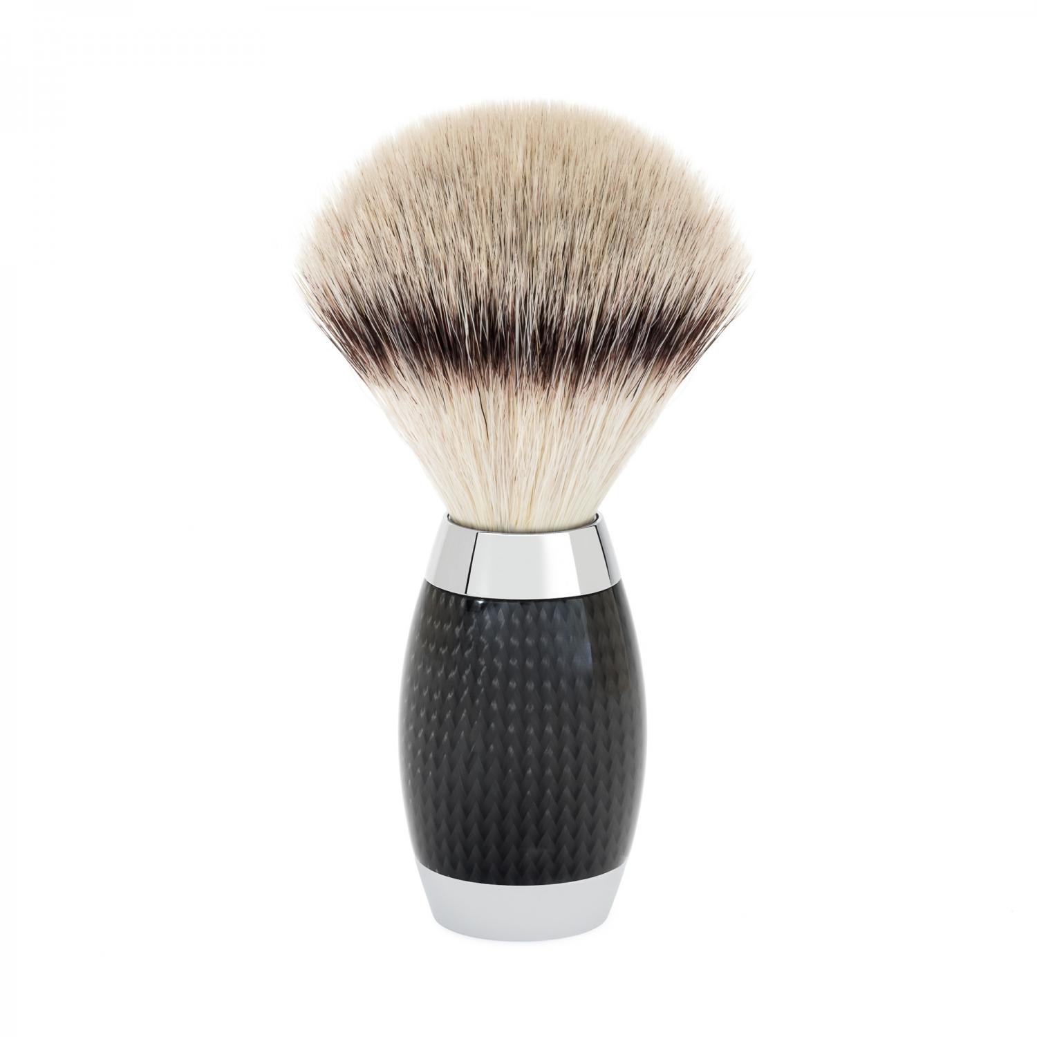 MÜHLE Edition Carbon 3-Piece Silvertip Fiber & Safety Razor Shaving Set, Shaving Brush