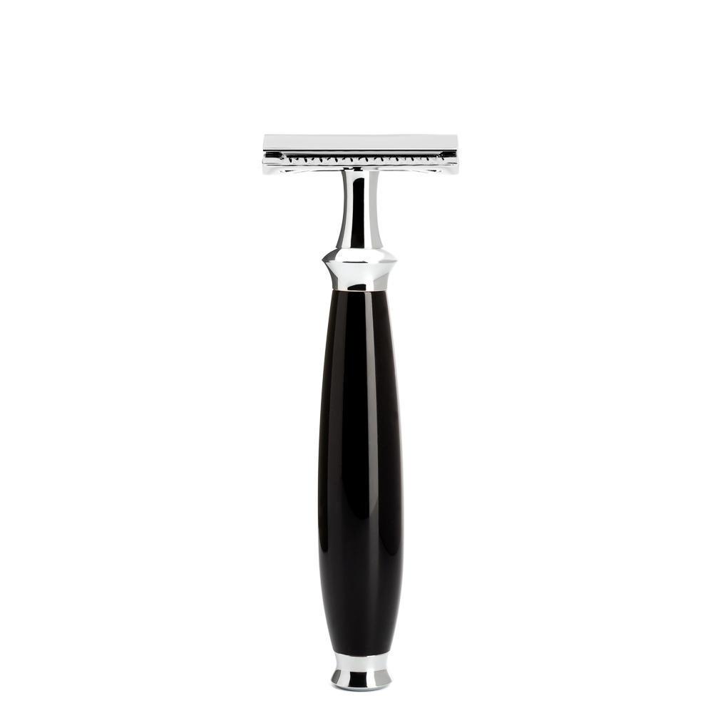 MÜHLE Purist Black 3-Piece Silvertip Fiber & Safety Razor Shaving Set, Razor
