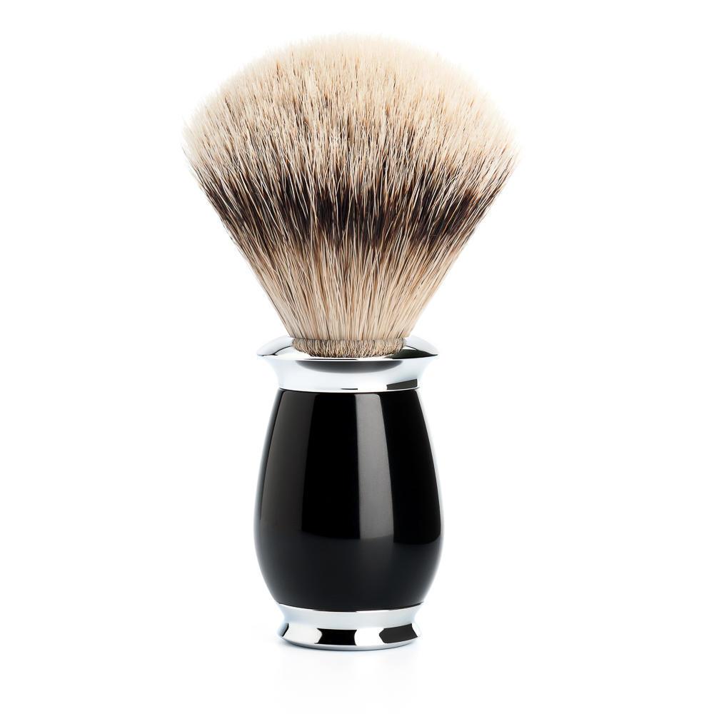 MÜHLE Purist Black 3-Piece Silvertip Badger & Safety Razor Shaving Set, Silvertip Badger Shaving Brush