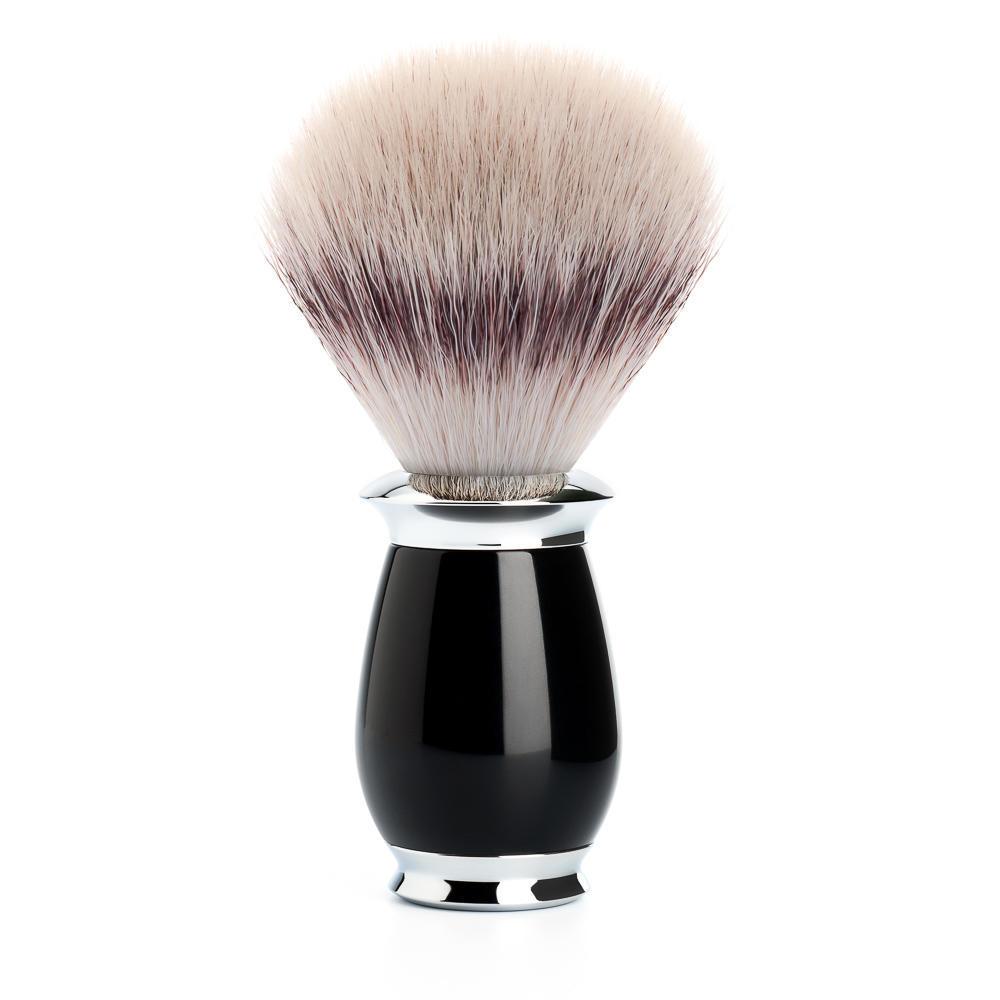 MÜHLE Purist Black 3-Piece Silvertip Fiber &amp; Safety Razor Shaving Set, Shaving Brush