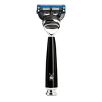 MÜHLE Rytmo Black 3-Piece Black Fiber & Fusion Shaving Set, Gillette Fusion Razor