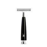 MÜHLE Rytmo Black 4-Piece Black Fiber & Safety Razor Shaving Set, Closed Comb Safety Razor