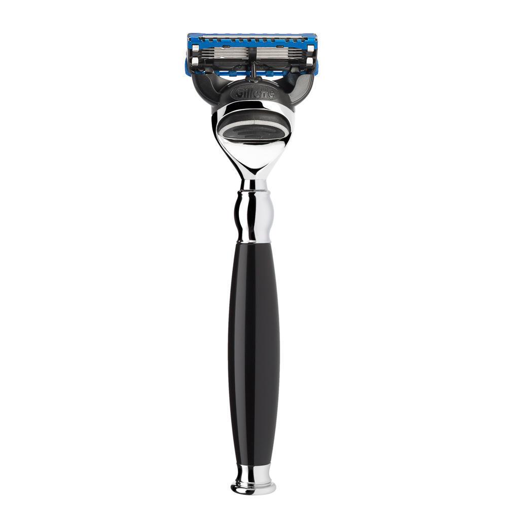 MÜHLE Sophist Black 4-piece Silvertip Fiber & Fusion Razor Shaving Set, Gillette Fusion Razor