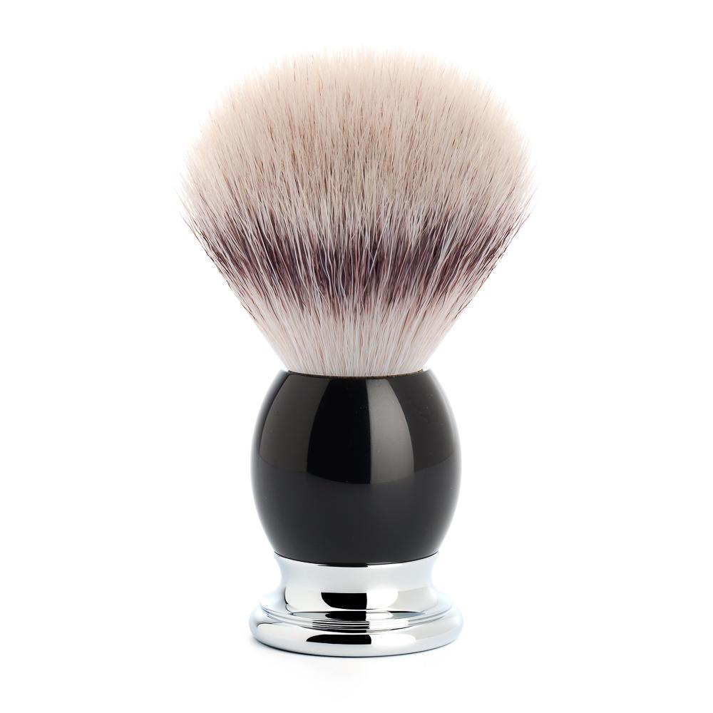 MÜHLE Sophist Black 4-piece Silvertip Fiber &amp; Fusion Razor Shaving Set, Silvertip Fiber Shaving Brush