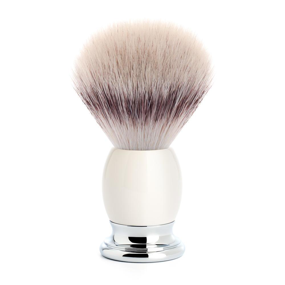 MÜHLE Sophist Porcelain 4-piece Silvertip Fiber & Fusion Razor Shaving Set, Silvertip Fiber Shaving Brush