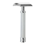 MÜHLE Chrome Silvertip Badger & Open Comb Safety Razor Shaving Set, Open Comb Safety Razor