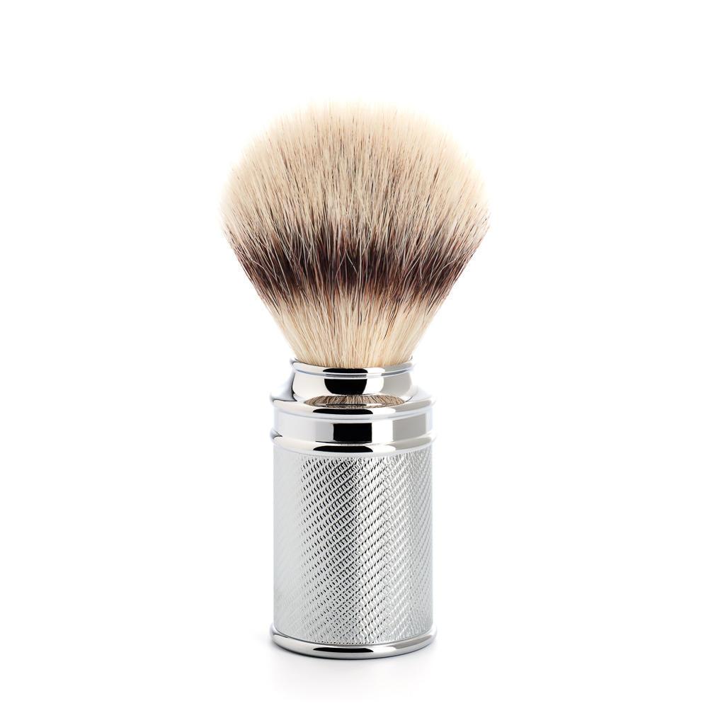 MÜHLE Chrome Silvertip Fiber & Open Comb Safety Razor Shaving Set, Silvertip Fiber Shaving Brush