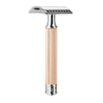 MÜHLE Rosegold Silvertip Fiber & Open Comb Safety Razor Shaving Set, Open Comb Safety Razor