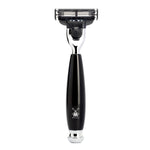 MÜHLE Vivo Black Resin 3-Piece Black Fiber & Mach-3 Shaving Set, Razor