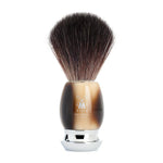 MÜHLE Vivo Brown Horn 4-Piece Black Fiber & Fusion Shaving Set, Shaving Brush