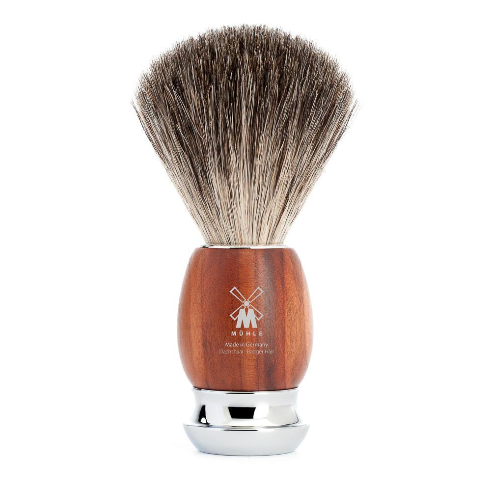 MÜHLE Vivo Plumwood 3-Piece Pure Badger Safety Razor Shaving Set, Shaving Brush