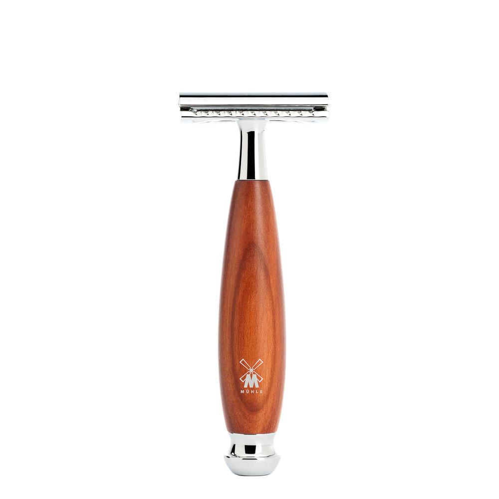 MÜHLE Vivo Plumwood 4-Piece Pure Badger & Safety Razor Shaving Set, Razor