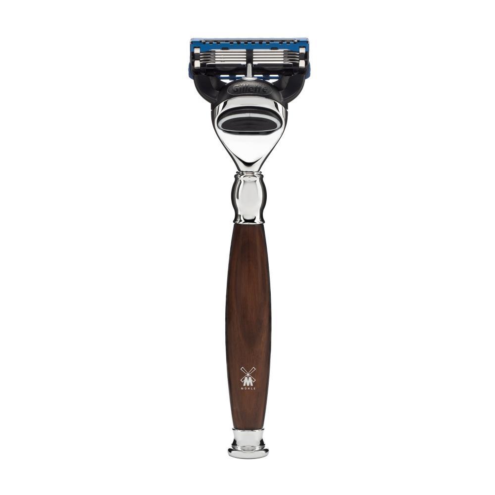 MÜHLE Sophist Ironwood 4-piece Silvertip Fiber & Fusion Razor Shaving Set, Razor