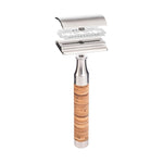 MÜHLE Rocca Birch Bark & Stainless Steel 3-Piece Silvertip Badger & Safety Razor Shaving Set, Razor Details
