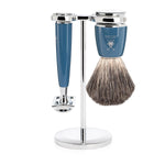 MÜHLE RYTMO Petrol Blue 3 Pc. Pure Badger / Safety Razor Shaving Set