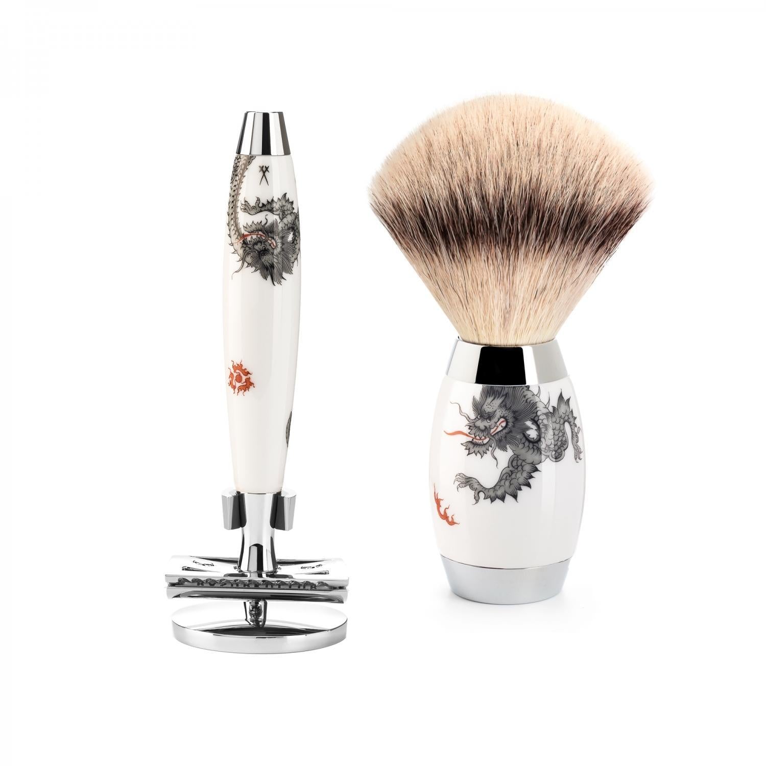 MÜHLE Meissen 3-Piece Silvertip Fiber & Safety Razor Set