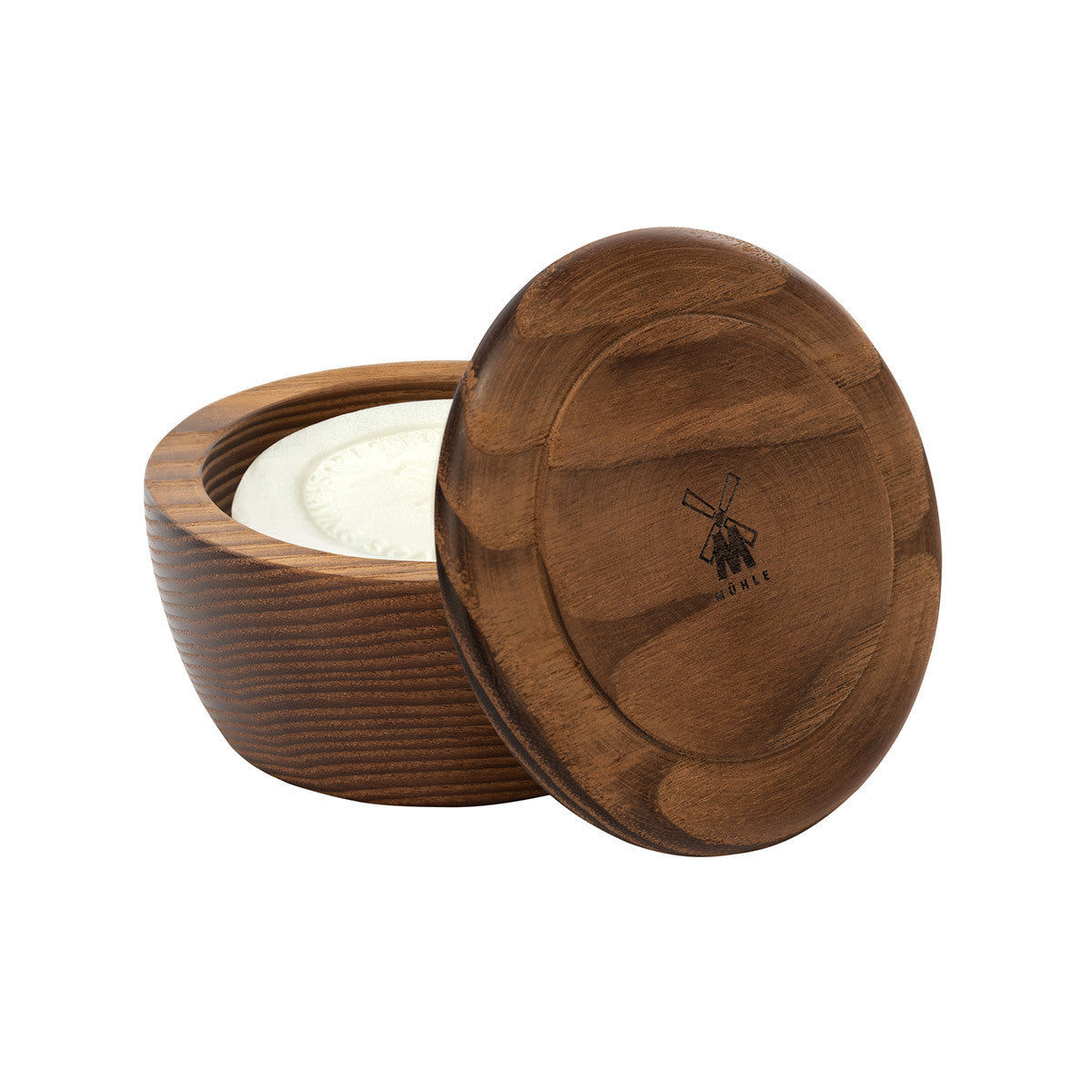 MÜHLE Grapefruit & Mint Shaving Soap in Steamed Ash Bowl - Wooden Bowl Detail